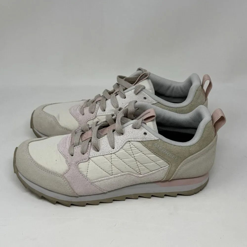 Merrell Alpine Shoes Womens 8.5 Oyster White Rose Pink Lace Up Sneakers